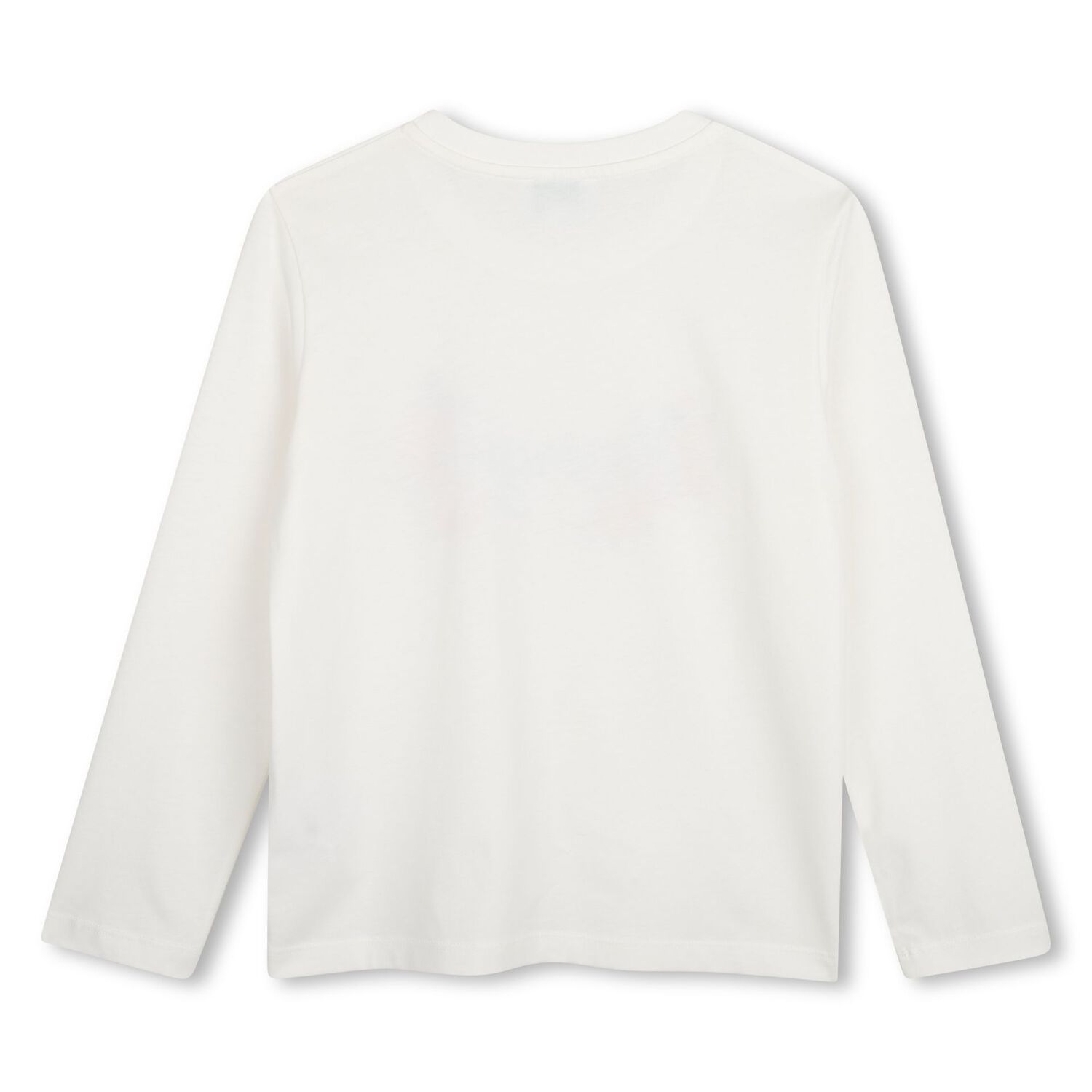 Girls Ivory Floral Logo Long Sleeve Top, 1, hi-res