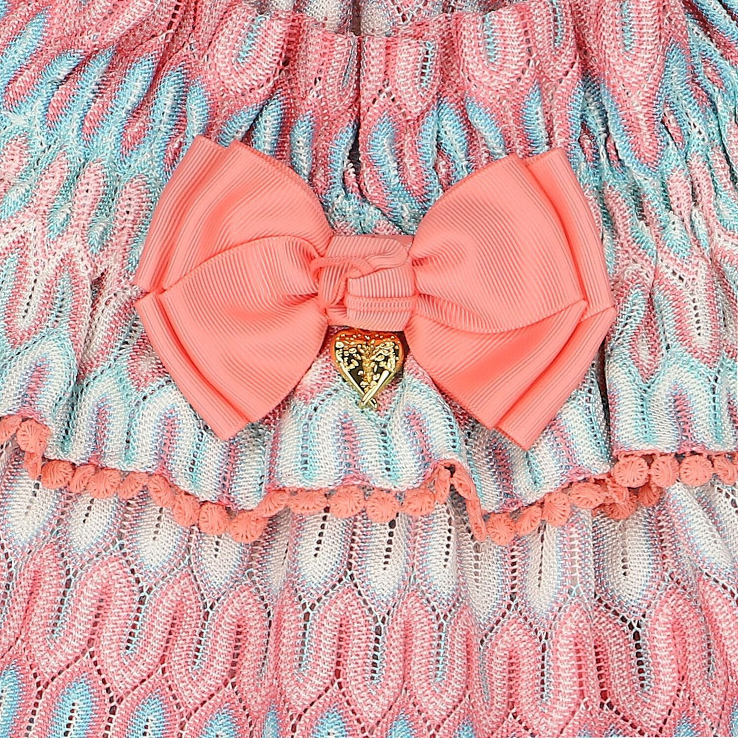 Girls Pink & Blue Crochet Knitted Top, 1, hi-res image number null