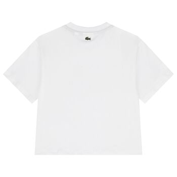 تيشيرت بالشعار باللون الأبيض للبنات