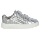 Girls Silver Logo Trainers, 1, hi-res