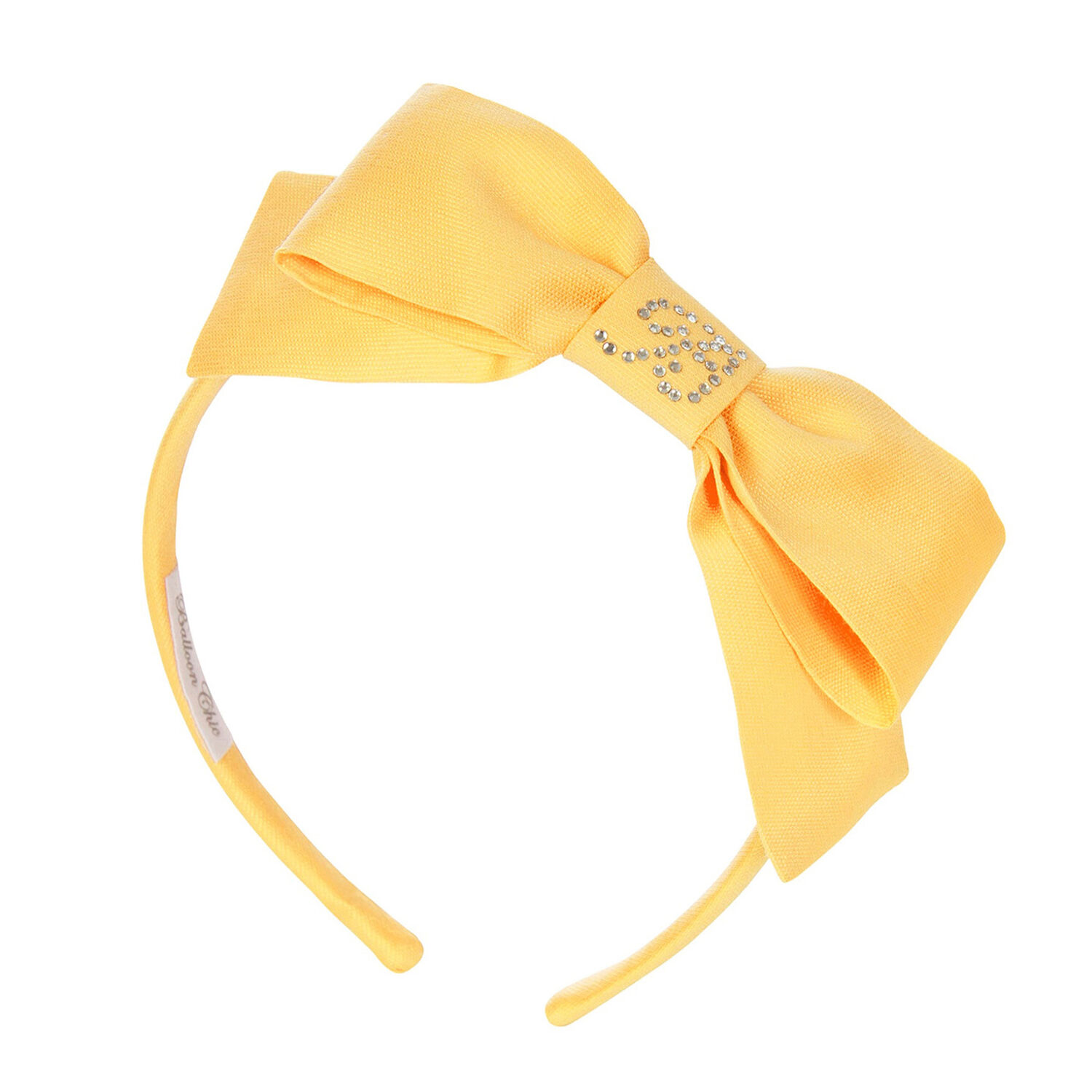 Girls Yellow Bow Headband, 1, hi-res
