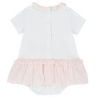 Baby Girls White & Pink Bunny Romper, 2, hi-res
