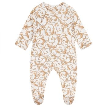 White & Gold Babygrow