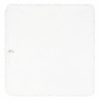 Baby Girls White Heart Print Blanket