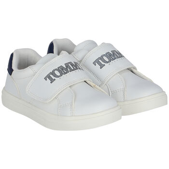 Boys White Logo Trainers