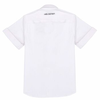 Boys White Embroidered Logo Shirt
