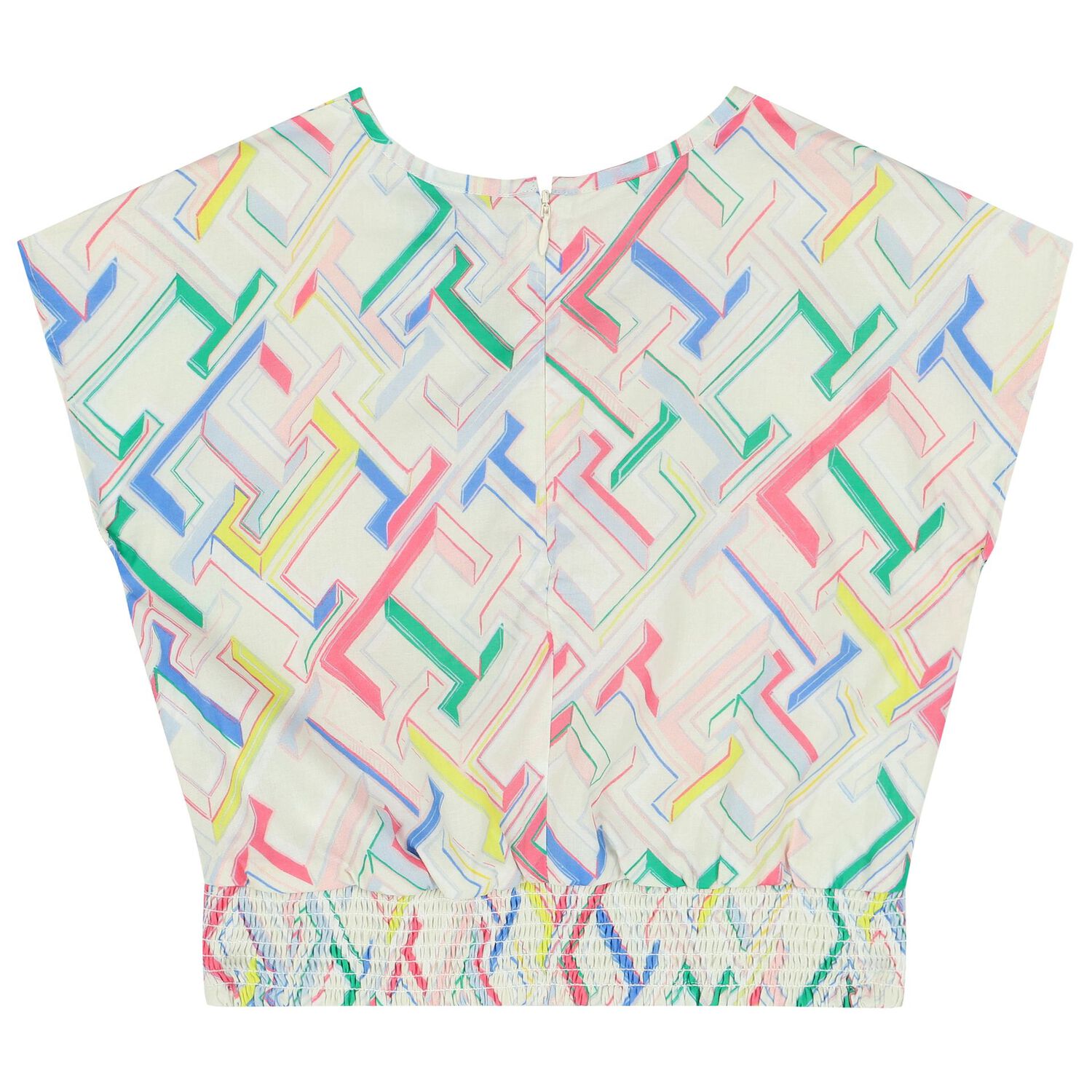 تيشيرت بنات بالشعار باللون العاجي, 1, hi-res