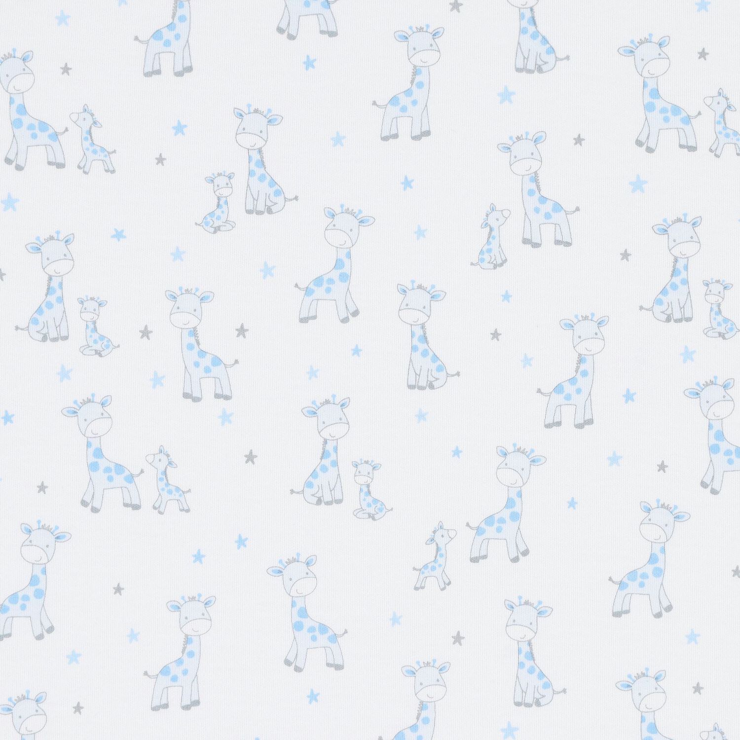 Baby Boys White & Blue Just Giraffe Blanket, 1, hi-res