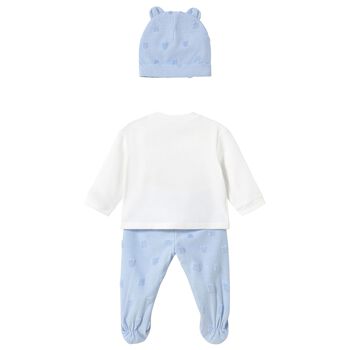 Baby Boys White & Blue Trousers Set