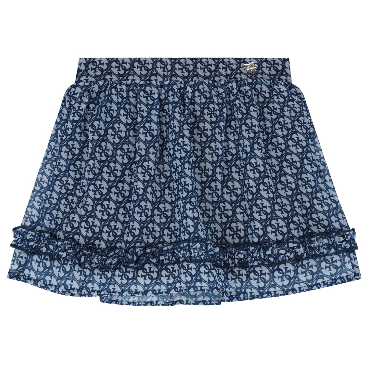 Girls Navy Blue Chiffon Skirt Set, 2, hi-res