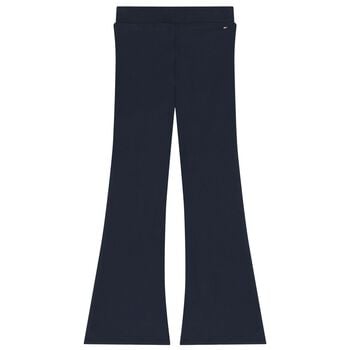 Girls Navy Blue Logo Leggings