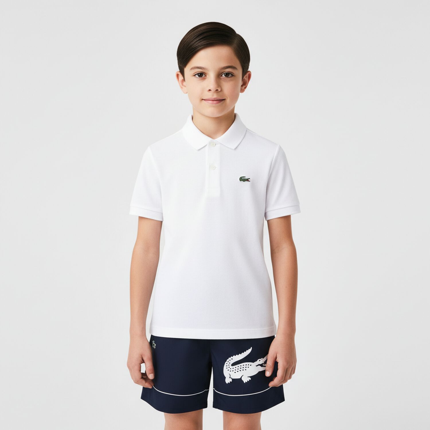 Boys White Logo Polo Shirt, 1, hi-res image number null