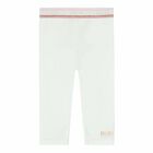 Baby Girls White & Gold Leggings, 1, hi-res