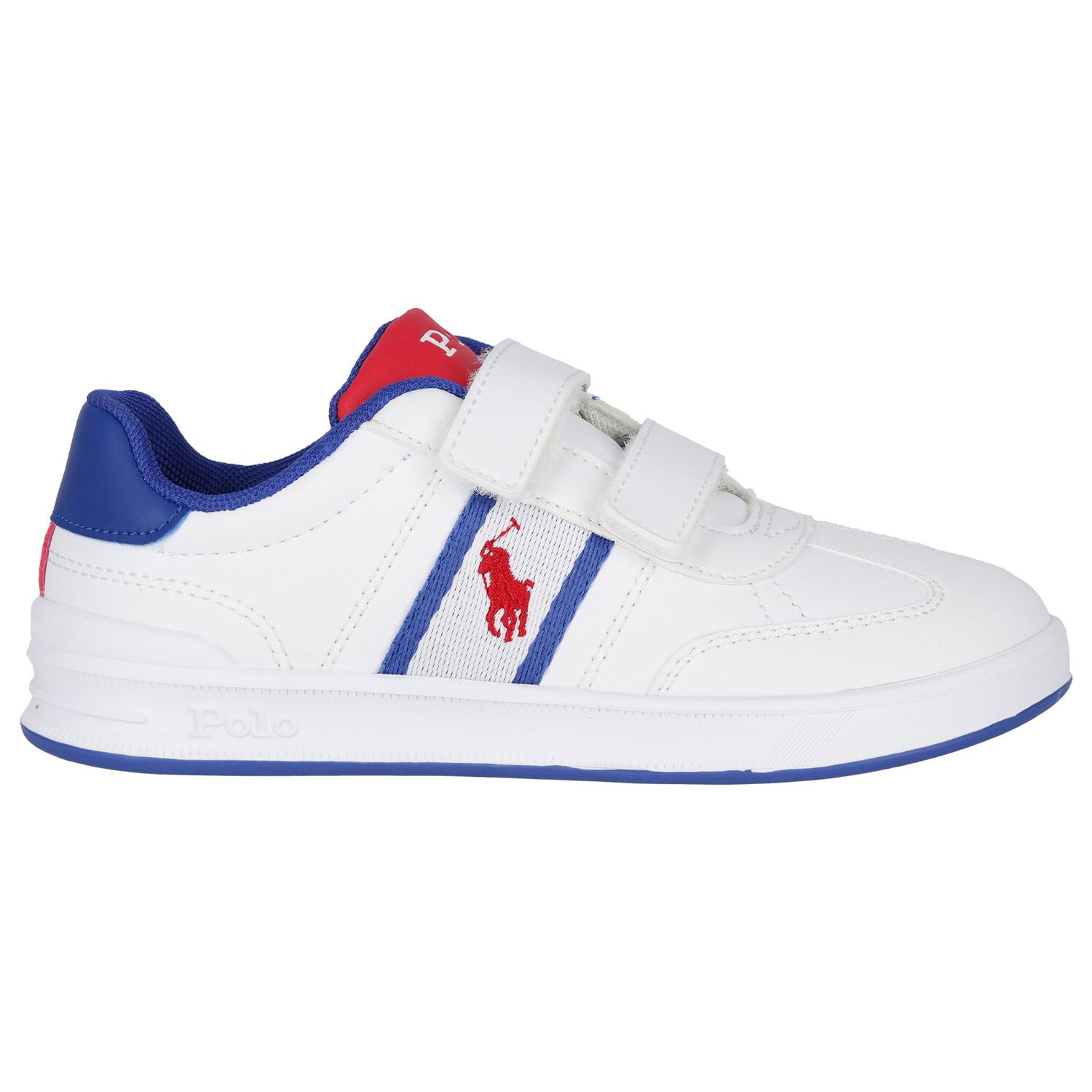 Boys White Logo Trainers, 1, hi-res