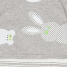 Baby Boys White & Grey Bunny Romper, 1, hi-res