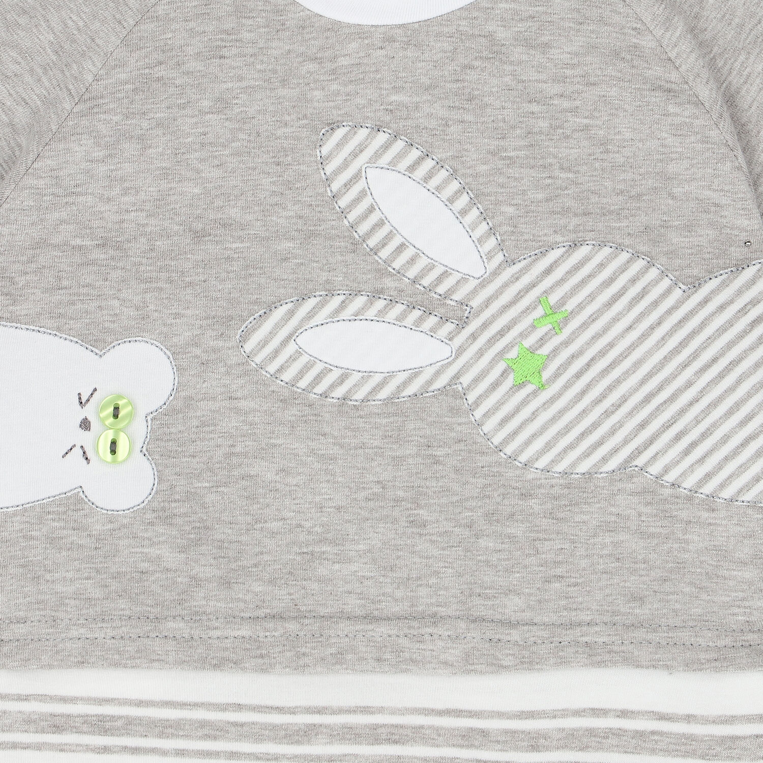 Baby Boys White & Grey Bunny Romper, 1, hi-res image number null