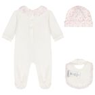 Baby Ivory & Pink Teddy Bear Babygrow Gift Set, 1, hi-res