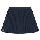 Girls Navy Blue Logo Pleated Skirt, 1, hi-res