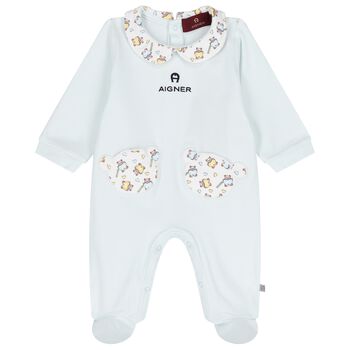 افرول أولاد بطبعة  تيدي بير بالشعار  باللون الأزرق والأبيض