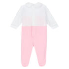 Baby Girls White & Pink Love Babygrow, 1, hi-res