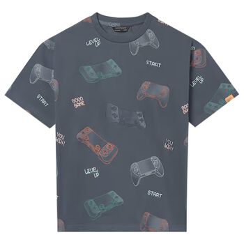 Boys Grey Video Game Controller T-Shirt