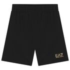 Boys Black Logo Shorts, 3, hi-res