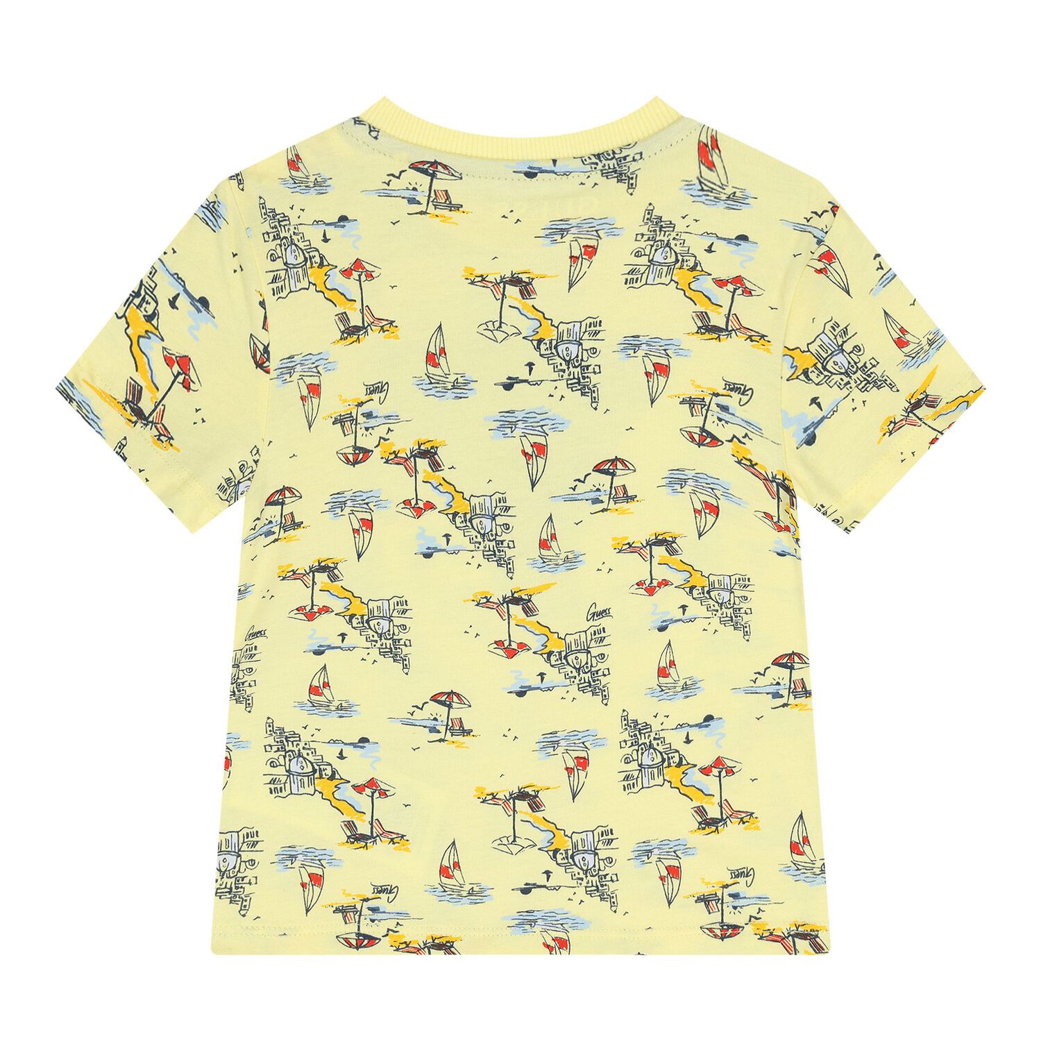 Baby Boys Yellow & Navy Blue Logo Shorts Set, 1, hi-res