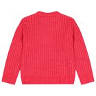 Girls Pink Logo Knitted Jumper, 1, hi-res