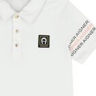 طقم شورت باللون أبيض وأسود بشعار للأولاد, 1, hi-res