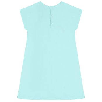 Girls Aqua Heart Logo Dress