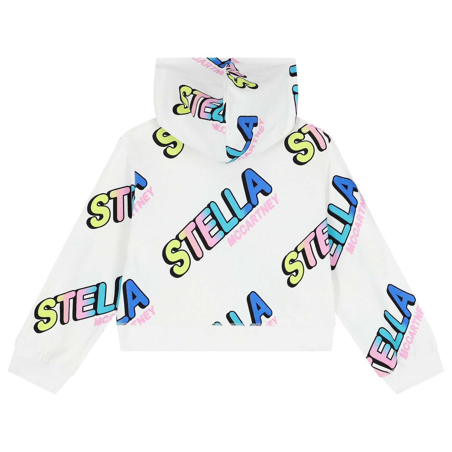 توب بنات هودي بالشعار باللون الأبيض, 1, hi-res image number null