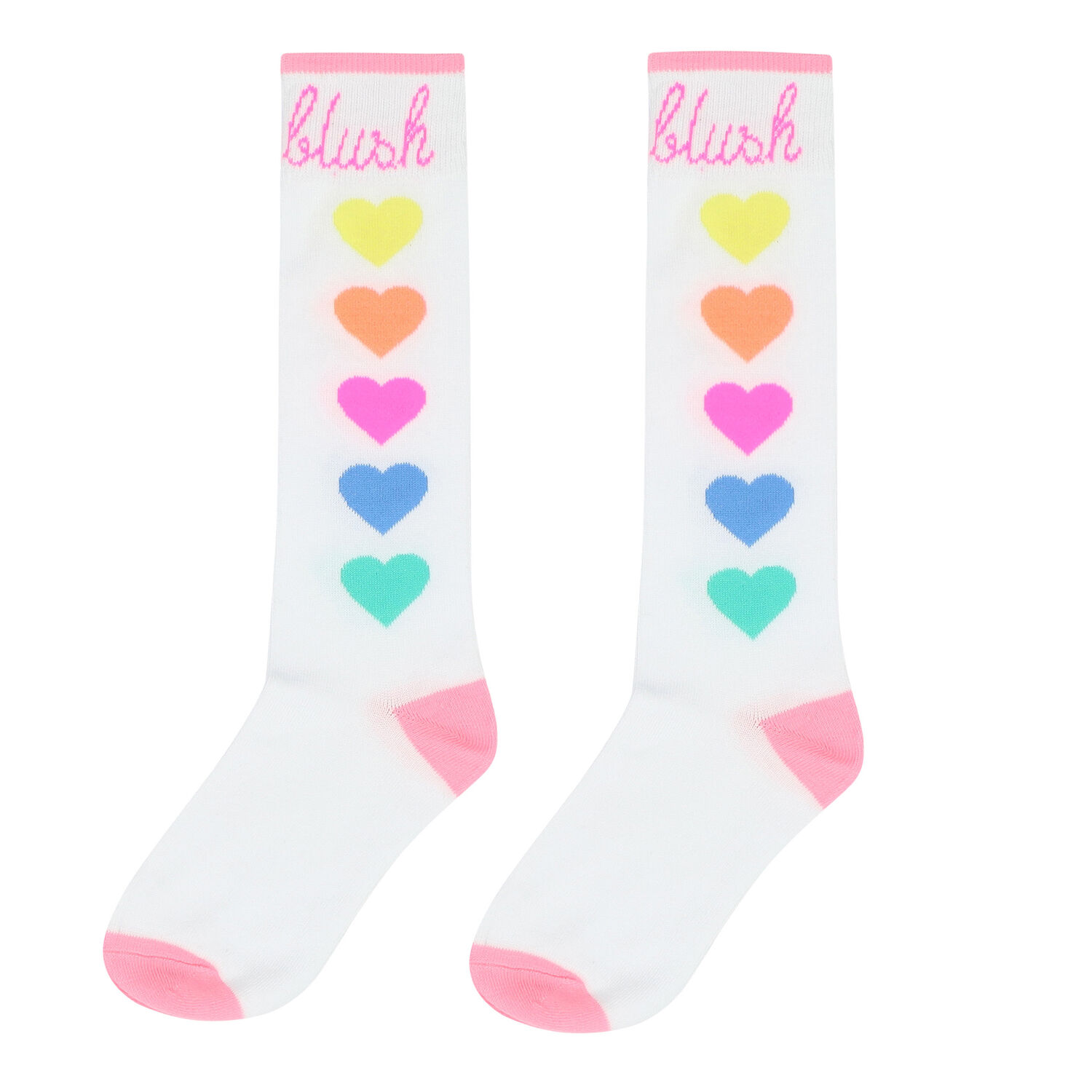 Girls White Logo Socks, 1, hi-res