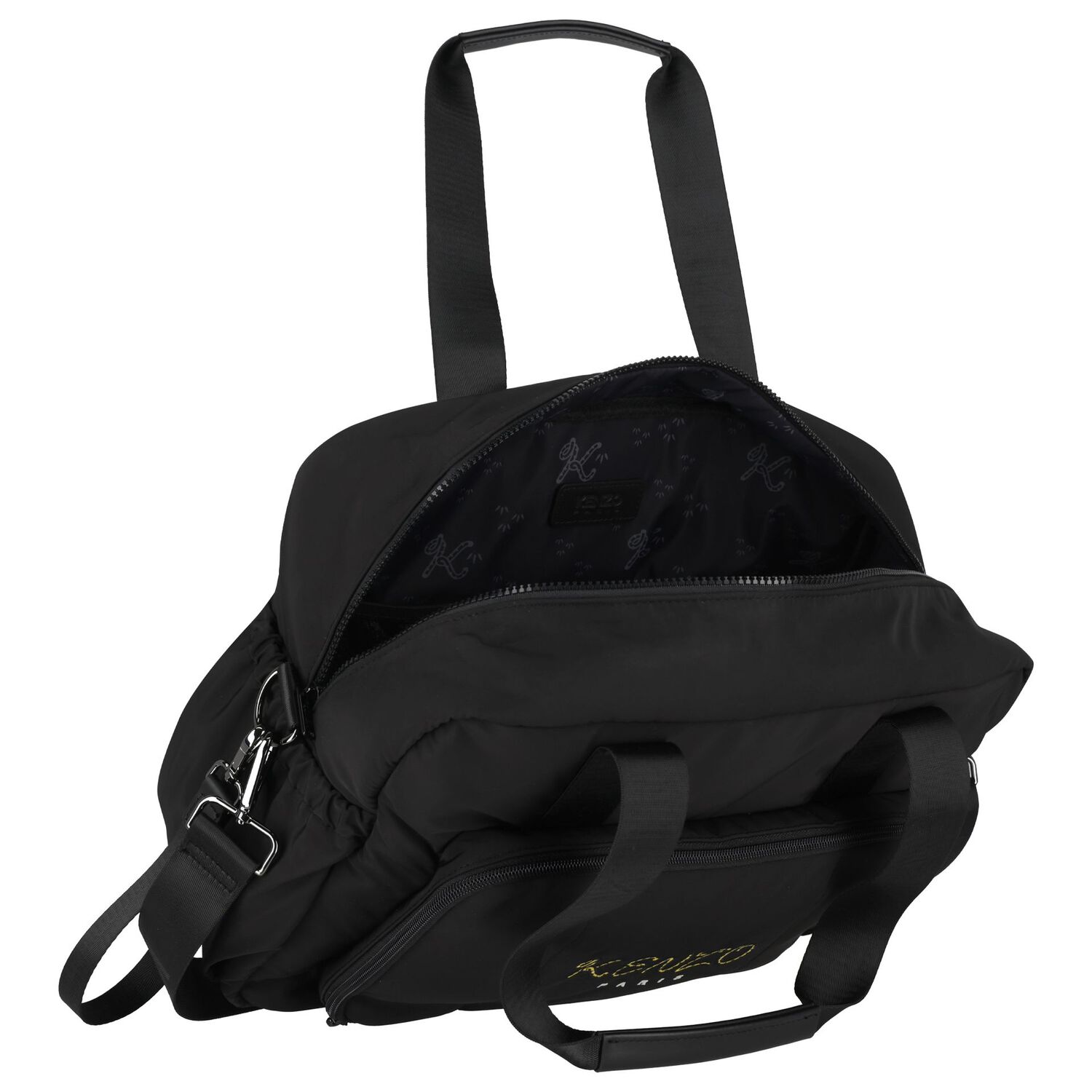 Black Logo Baby Changing Bag , 1, hi-res