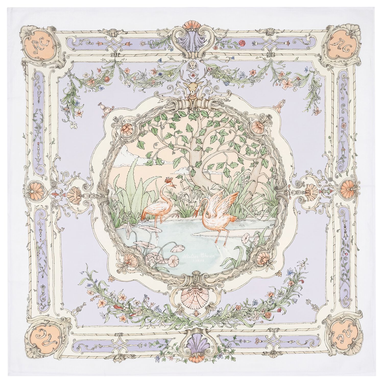 Violet Tapestry Swaddle Carr&eacute; Baby Blanket, 3, hi-res