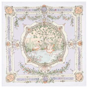 بطانية أطفال مربعة الشكل بنقشة نسيج باللون البنفسجي