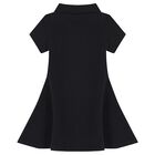 Girls Black Logo Dress, 2, hi-res