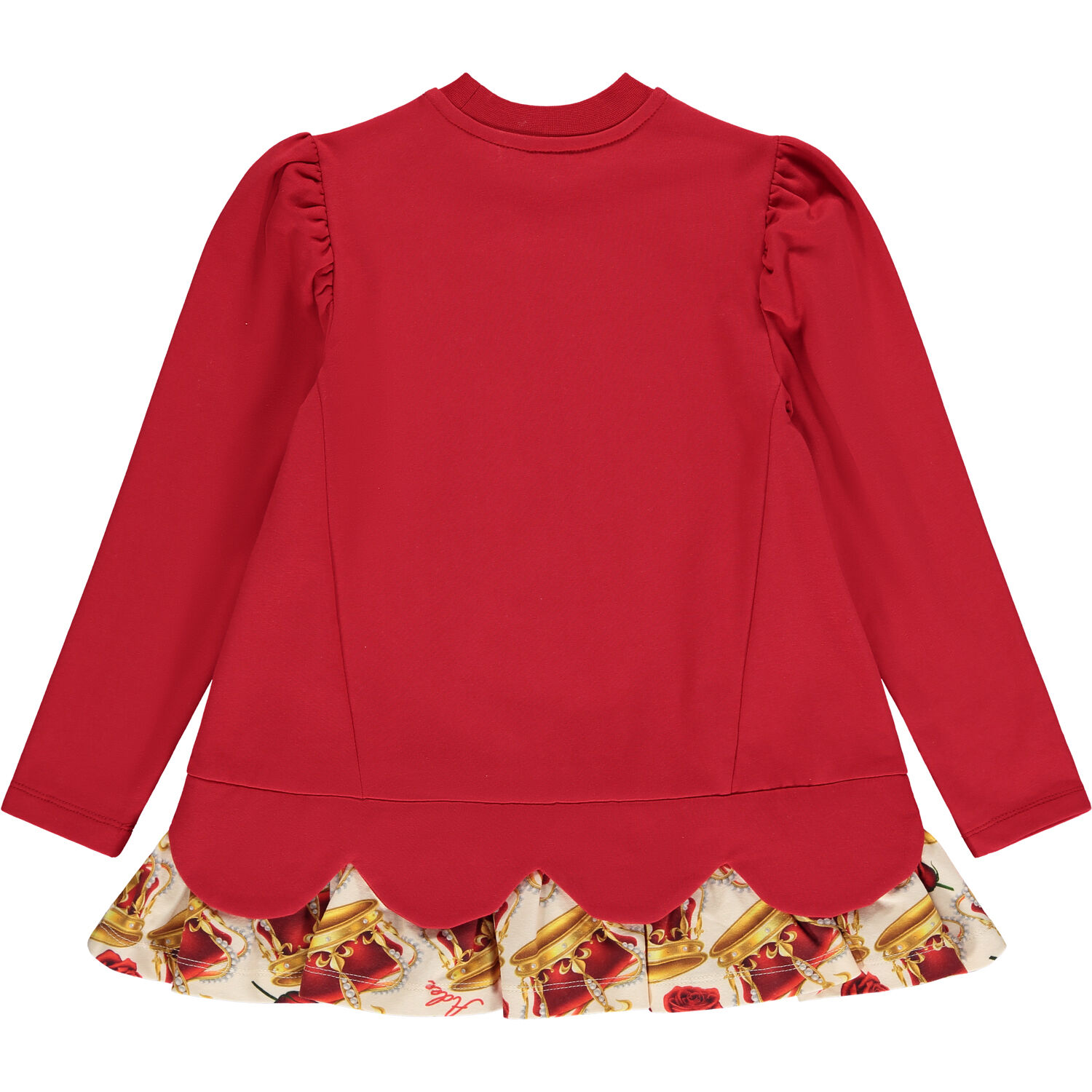 طقم ليغينز بنات بطبعة التاج باللون الاحمر والعاجى, 1, hi-res image number null