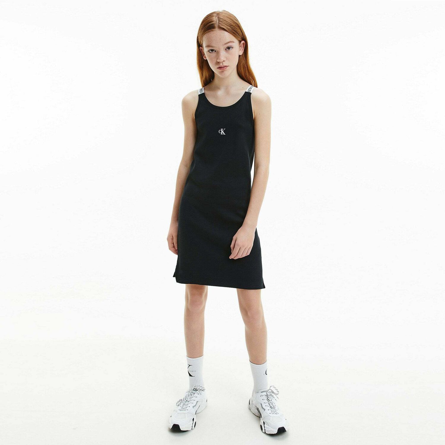 Girls Black Logo Dress, 1, hi-res image number null