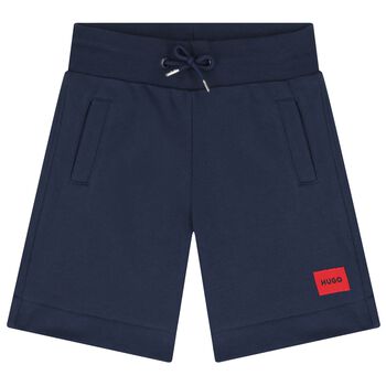 Boys Navy Blue Logo Shorts