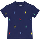 Baby Boys Navy Blue Logo T-Shirt, 1, hi-res