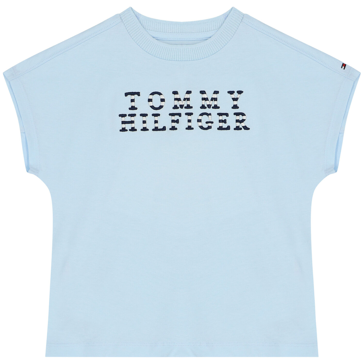 تيشيرت بنات بالشعار باللون الأزرق, 2, hi-res