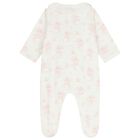 Baby Girls White & Pink Babygrow, 1, hi-res