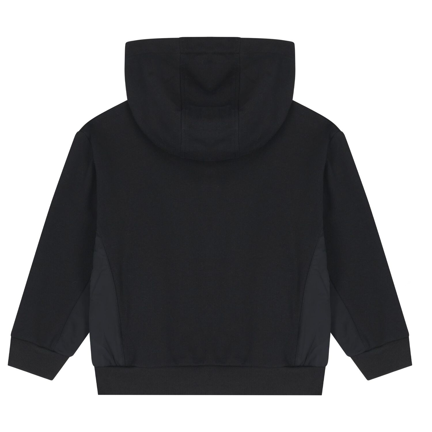 Boys Black Logo Hooded Zip Up Top, 1, hi-res