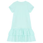 Girls Aqua Logo Bag Dress, 3, hi-res