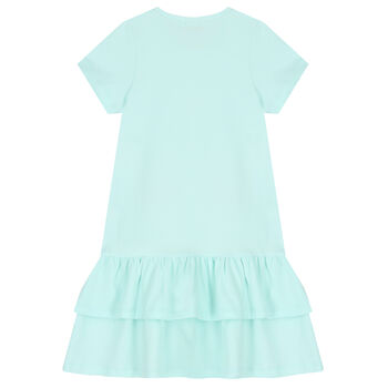Girls Aqua Logo Bag Dress