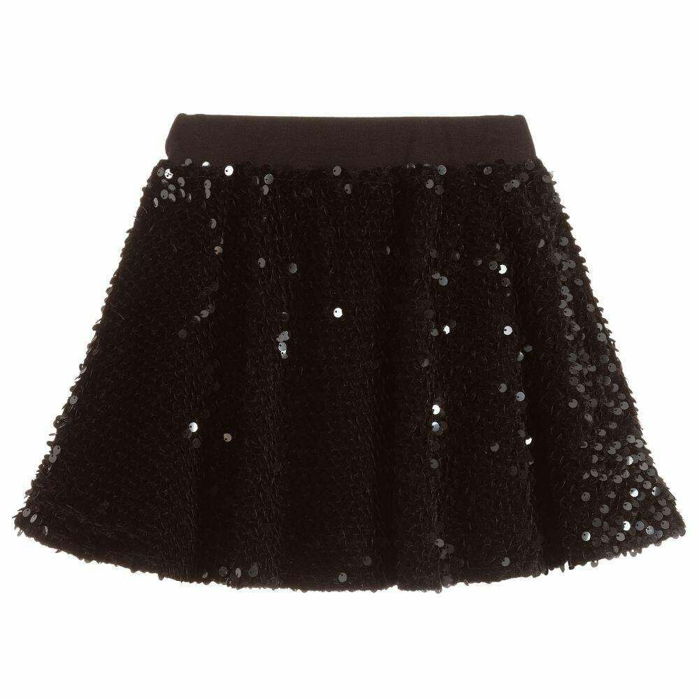 Ladies black sequin skirt 2025