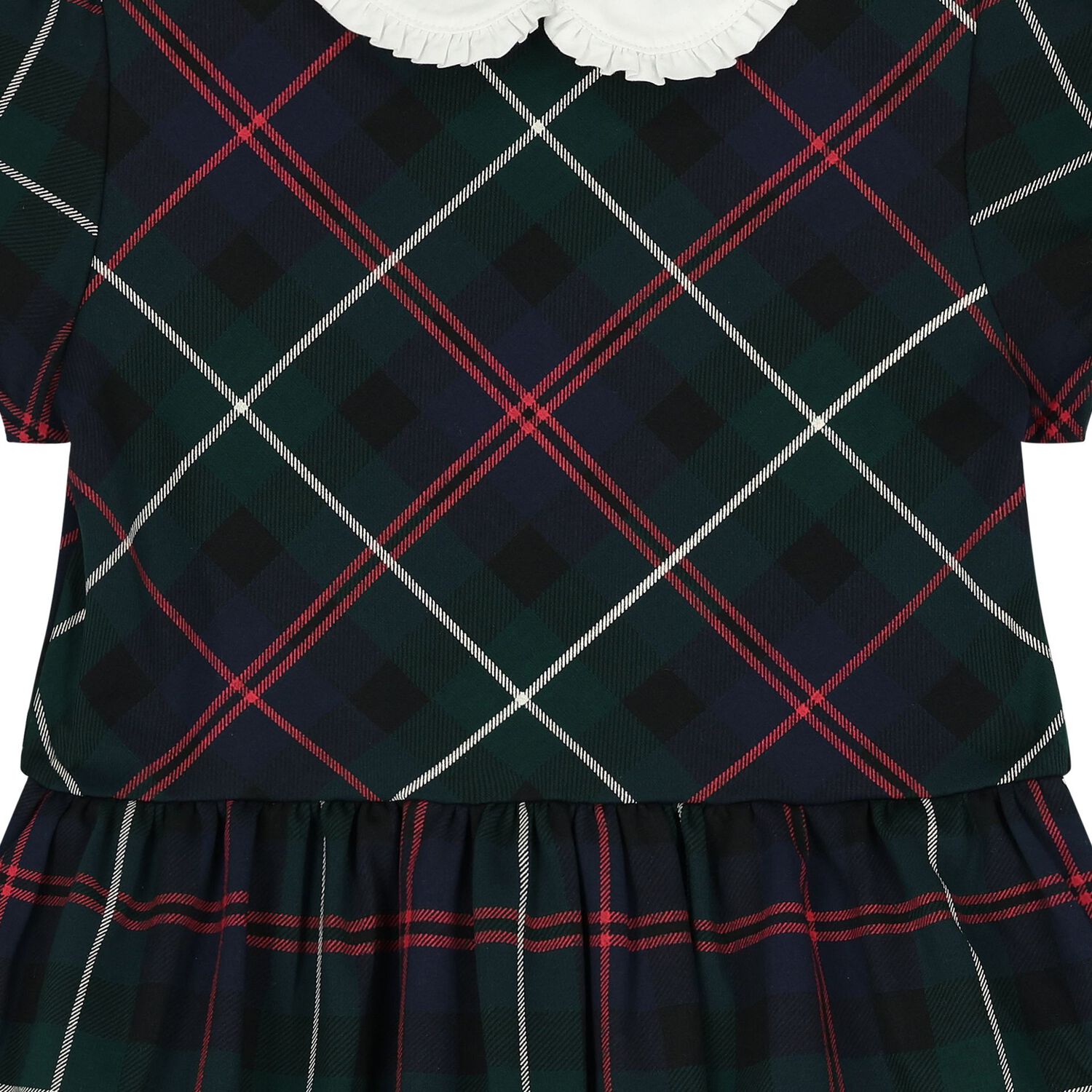 Girls Green Logo Tartan Dress, 1, hi-res