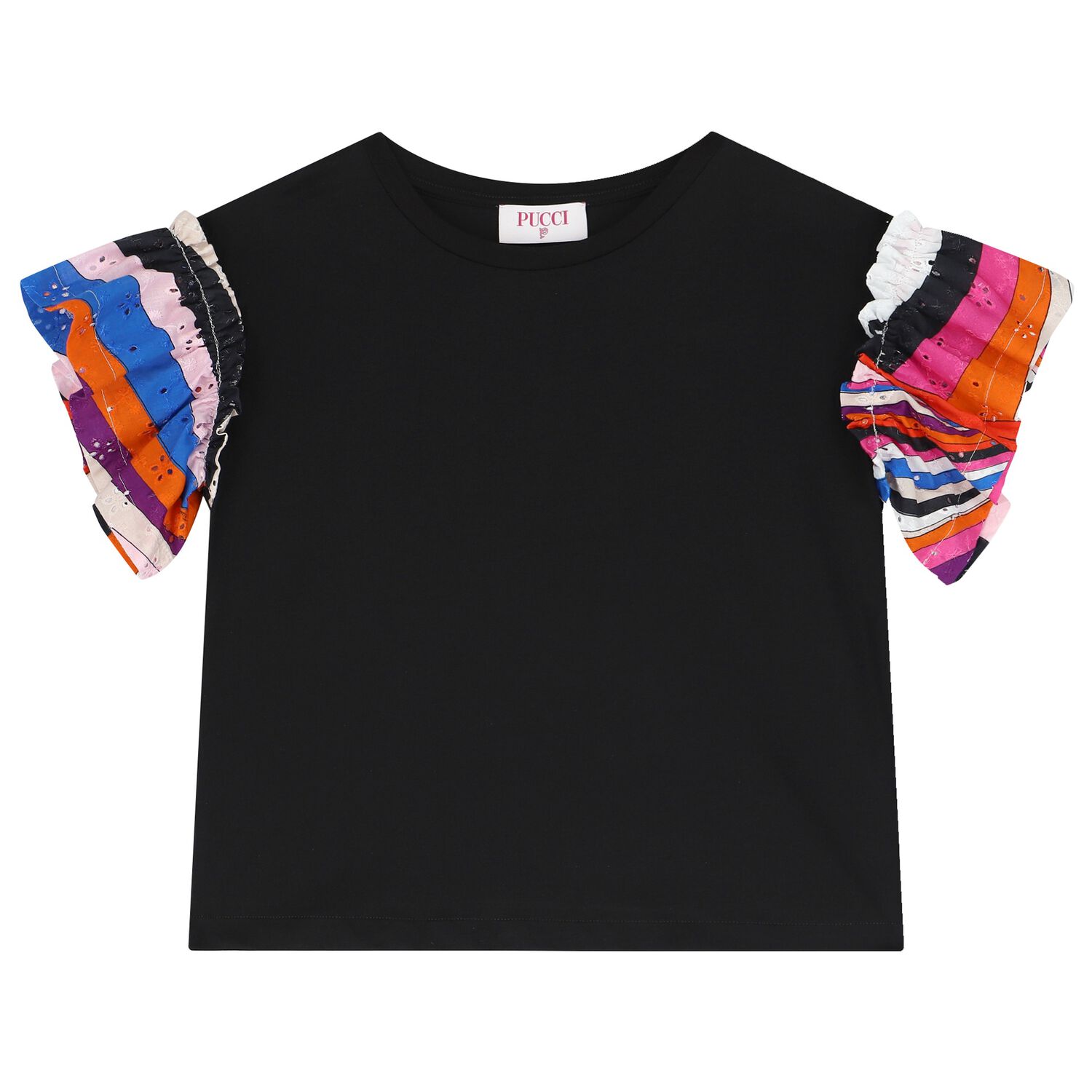 Girls Black Iride T-Shirt, 1, hi-res