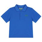Younger Boys Blue Logo Polo Shirt, 1, hi-res
