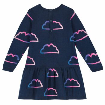 Younger Girls Navy Knitted Dress